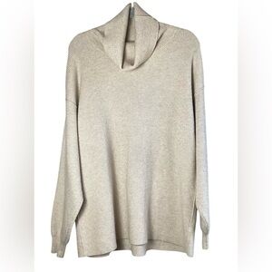 Free People sweater women boho tan S/P oversize soft knit tunic modest